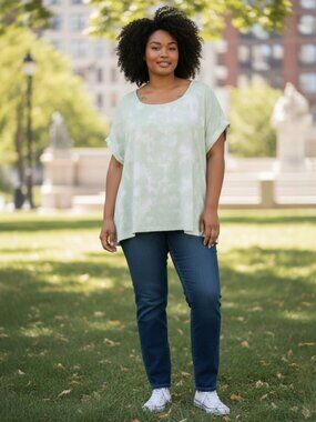 Wonderly Mint Tie-Dye Short Sleeve Tee Size 3X NWT